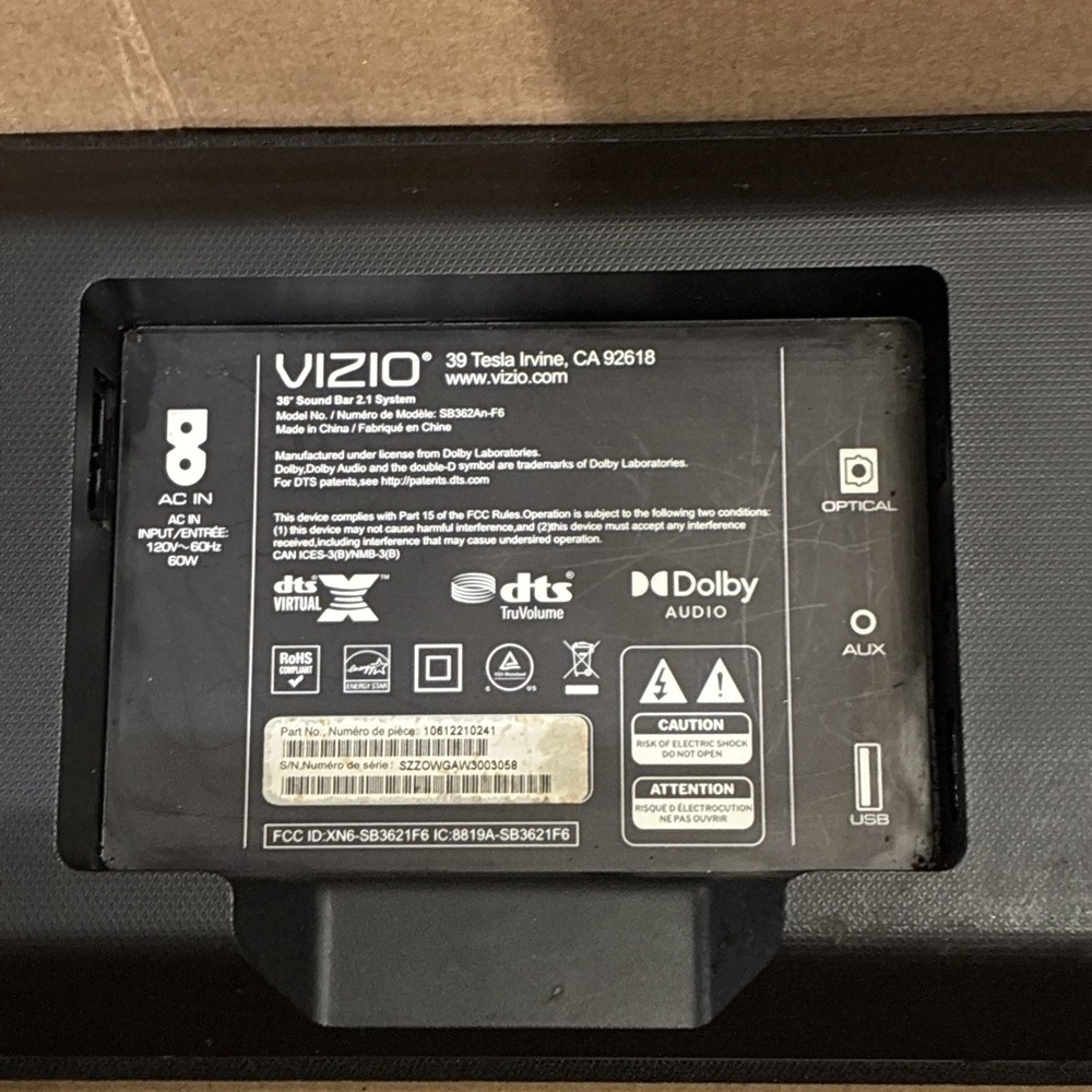 36" Soundbar VIZIO SB362An-F6 5.1 Channel 2.1 System - Picture 4 of 5